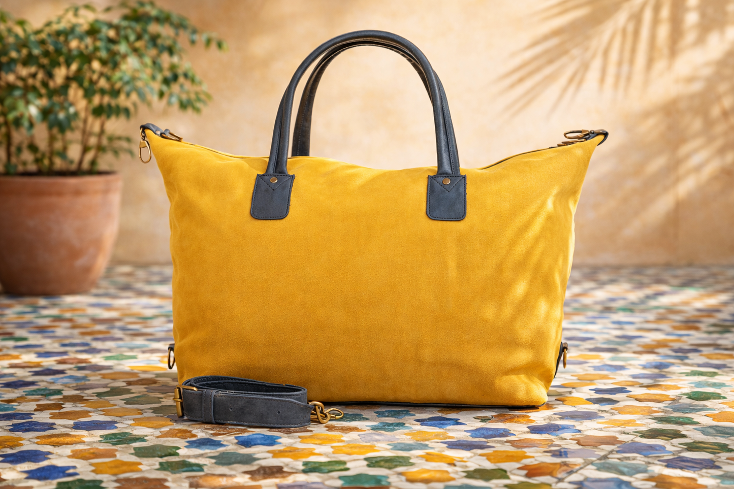 Essaouira der große Weekender aus Veloursleder