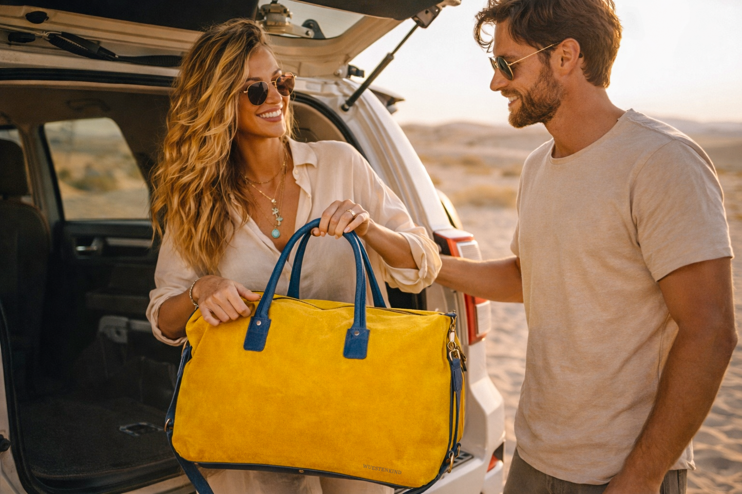 Essaouira der große Weekender aus Veloursleder